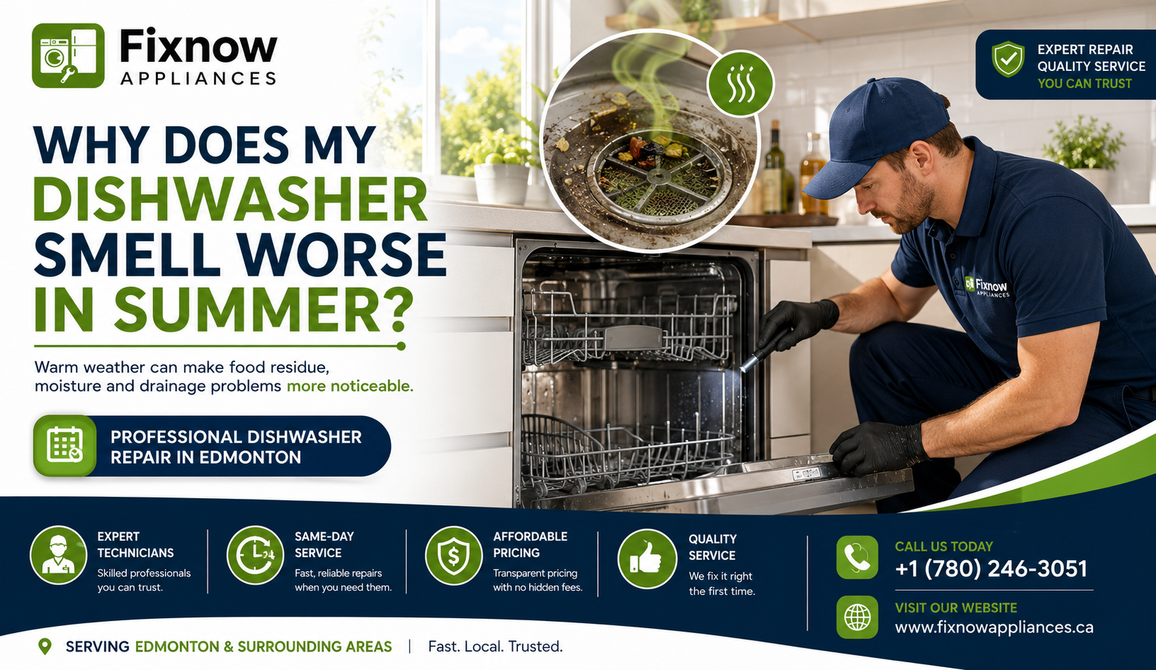 Why Does My Dishwasher Smell Worse in Summer? | FixNow Appliances